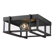 Golden 6071-OFM NB-CLR - Golden Lighting Tribeca 2-light Outdoor Ceiling in Natural Black
